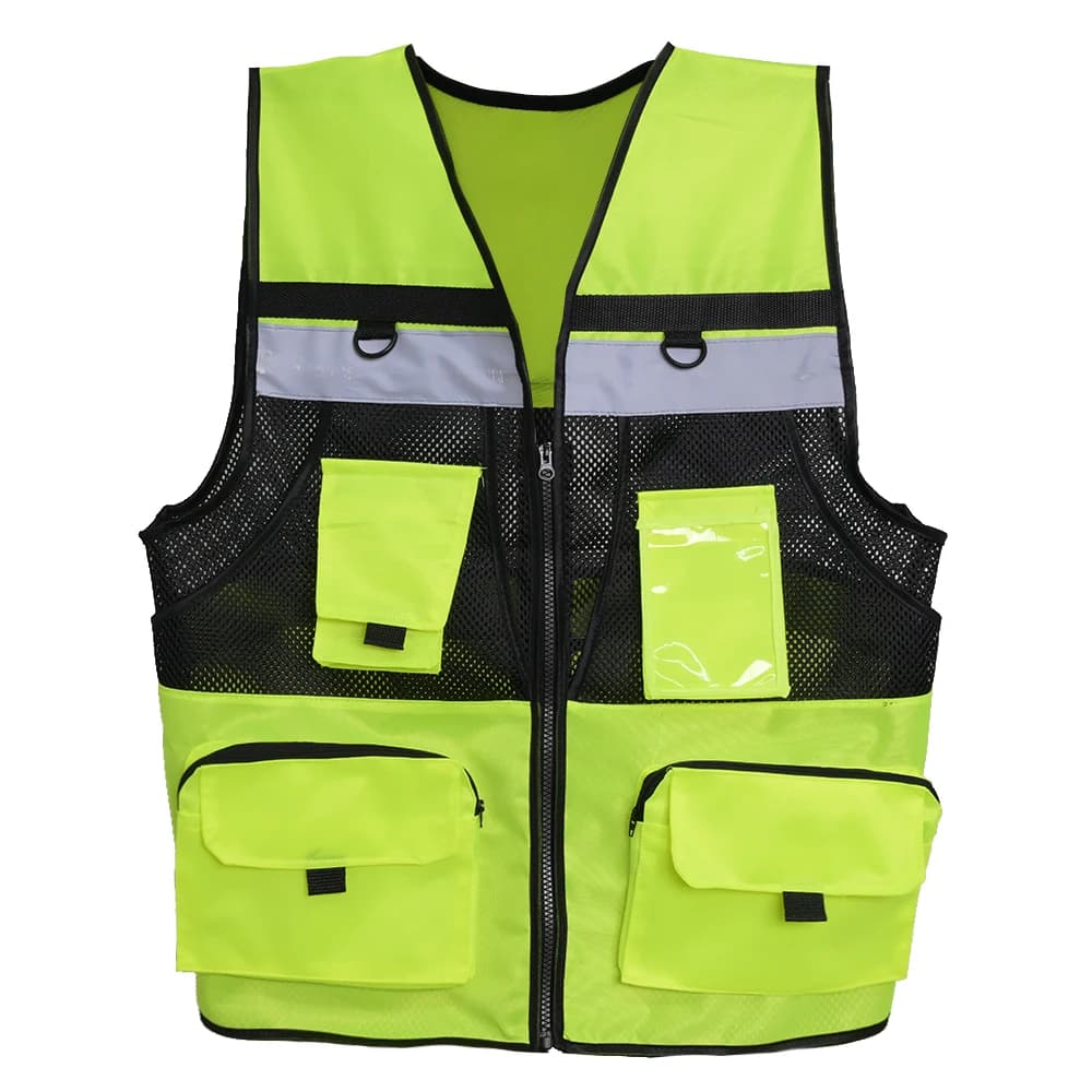 ULTAC High Visibility Yellow & Black Security Vest Reflective Motorcycle Work Protective Safety Clothing