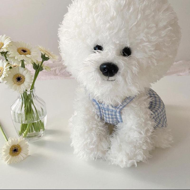 Spring And Summer Dog Bow Pleated Check Skirt