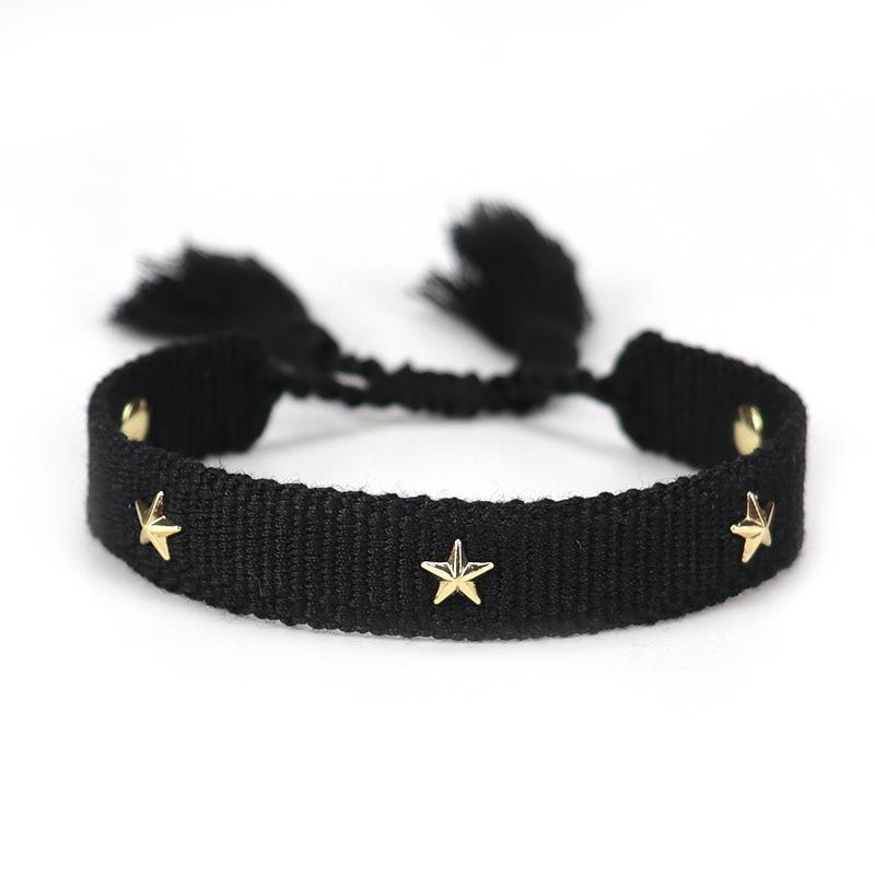 Nail Style Double Braided Hardware Tassel Bracelet
