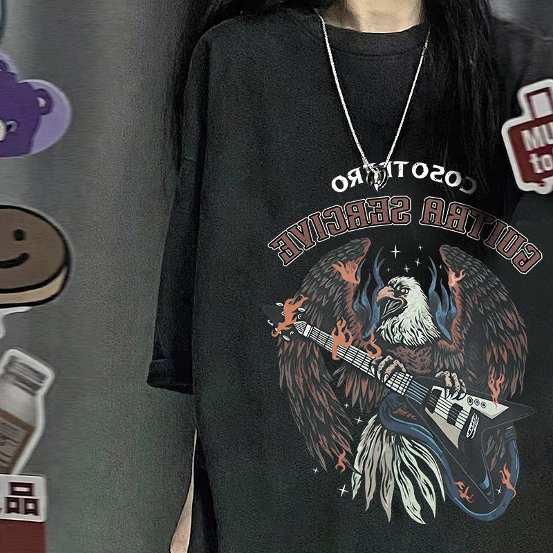 Women's Washed And Worn Cotton Short-sleeved T-shirt