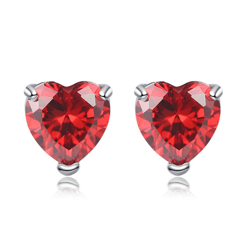 Platinum plated pomegranate red crystal zircon fashion earrings