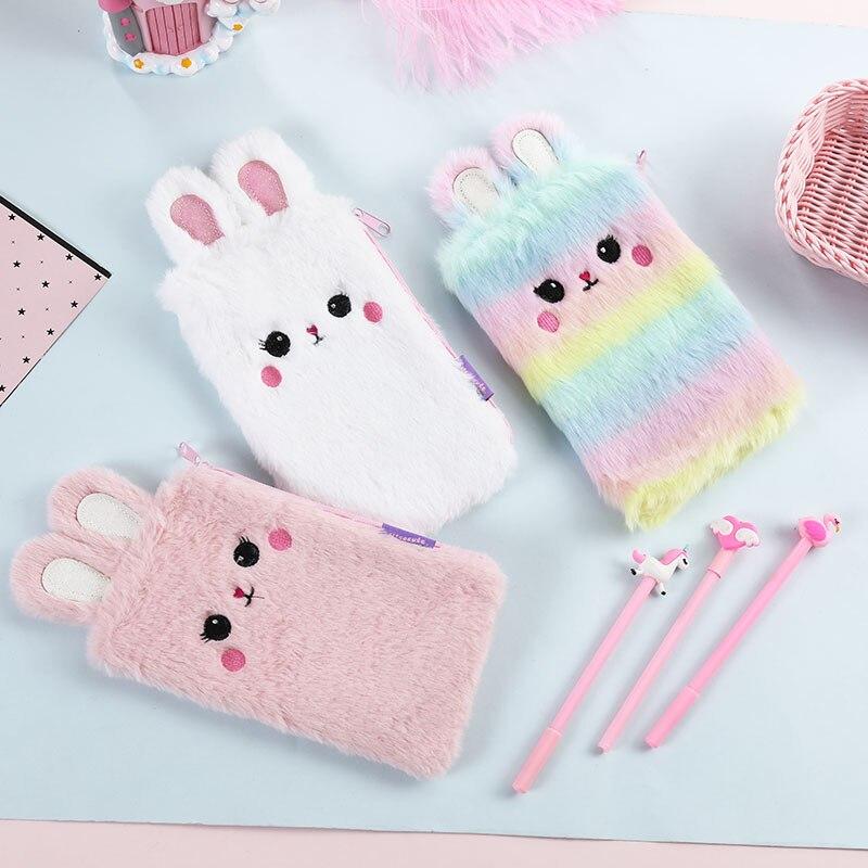 Stationery plush sundries storage bag