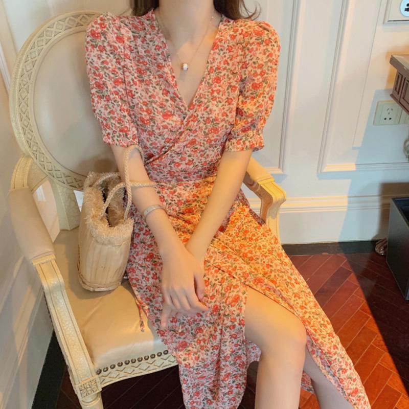 Fashionable dress with flowers