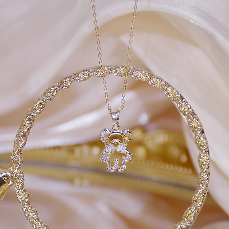 Cute temperament diamond zirconium short clavicle chain