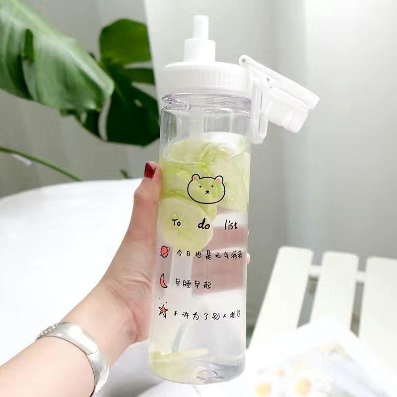 Cute Korean Plastic Girl Student Cartoon Drinking Straw