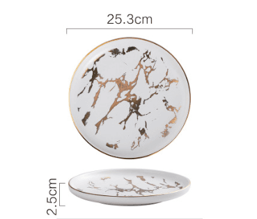 Marbled Ceramic Western Food Plate