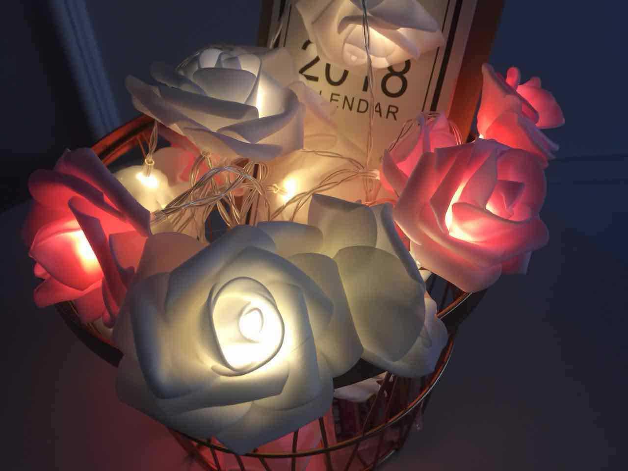 Girl Heart Led Pink White Rose Ktv Proposal Birthday Wedding Dormitory Decoration Arrangement String Lights