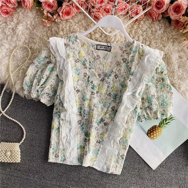 Super Fairy Temperament Bubble Short Shirt