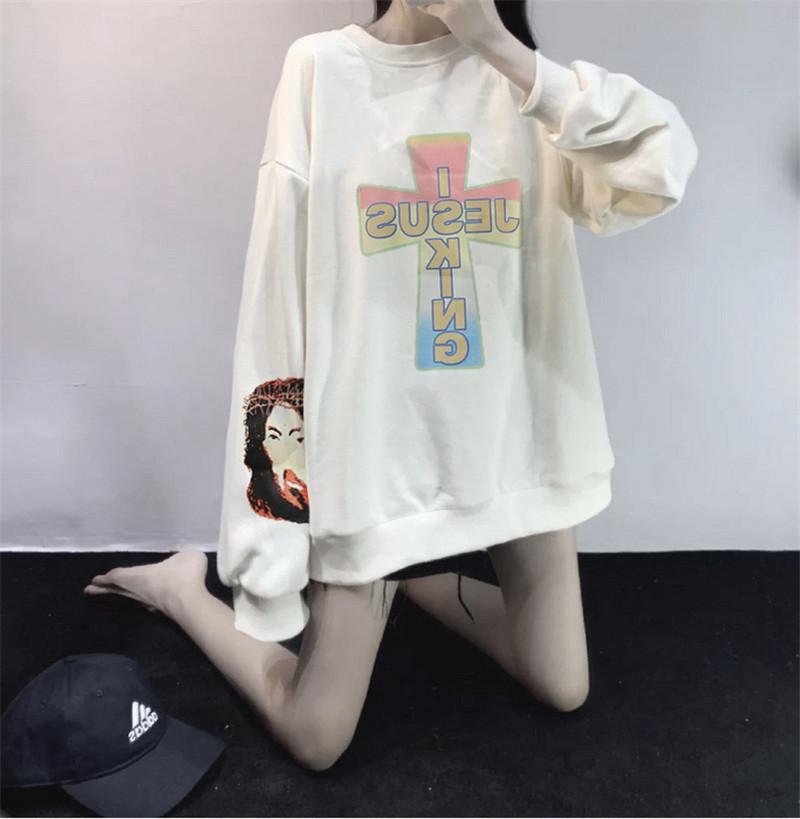 Rainbow Color Cross Foaming Three-dimensional Plus Velvet Uniform Sweater for Men and Women