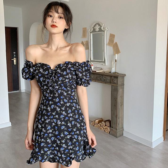 Fashion Retro Floral Collar Skirt