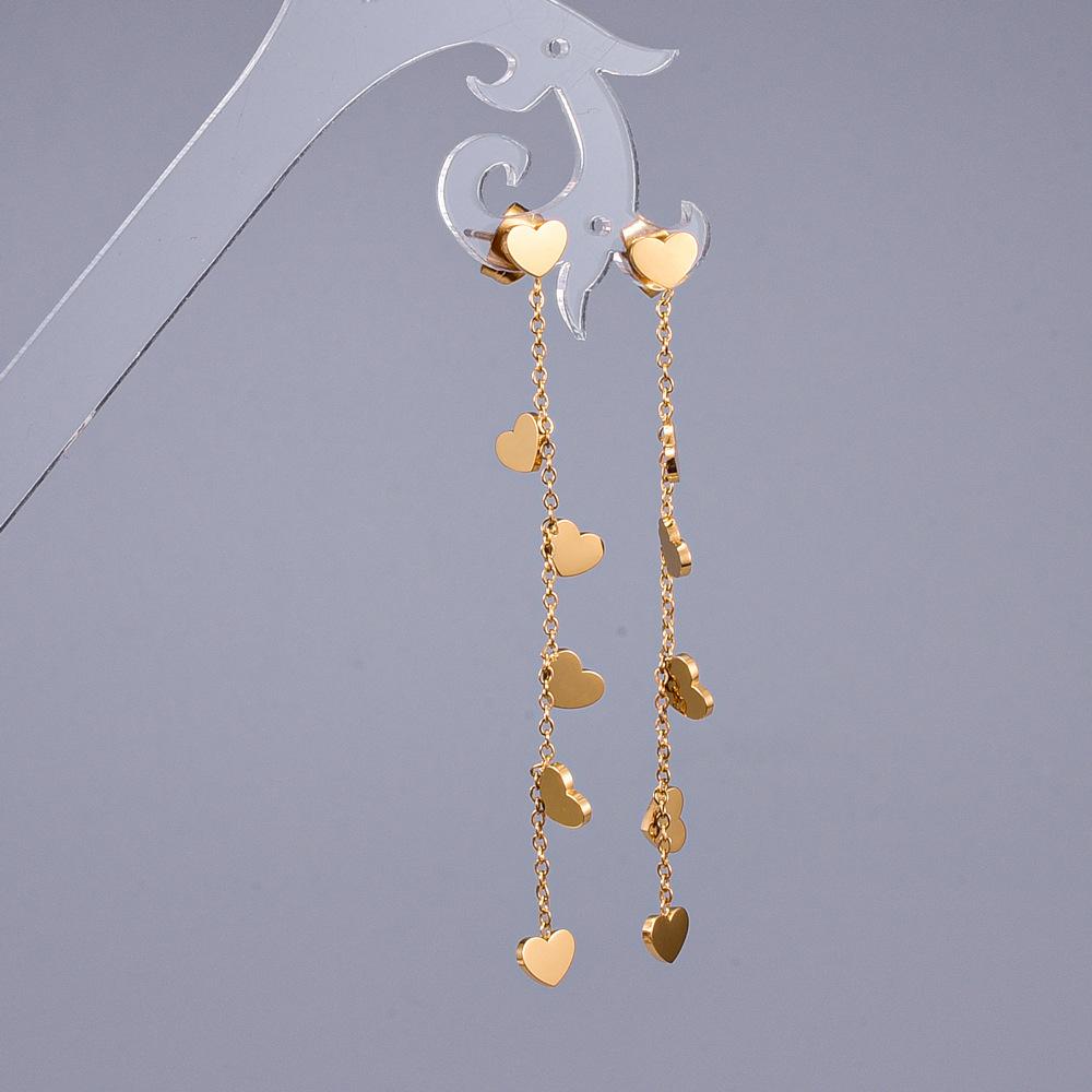 Girly Heart Mini Love Leaf Tassel Pendant Earrings