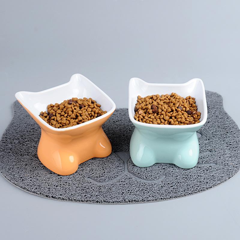 Bowl With Oblique Mouth And High Feet To Protect The Cervical Spine Ceramic Pet Bowl Creative Quality Ceramic Bowl
