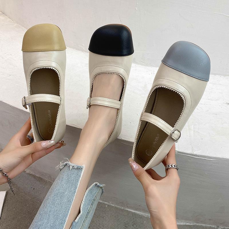 Soft Sole Pumps Fashionable One-Word Buckle Shoes