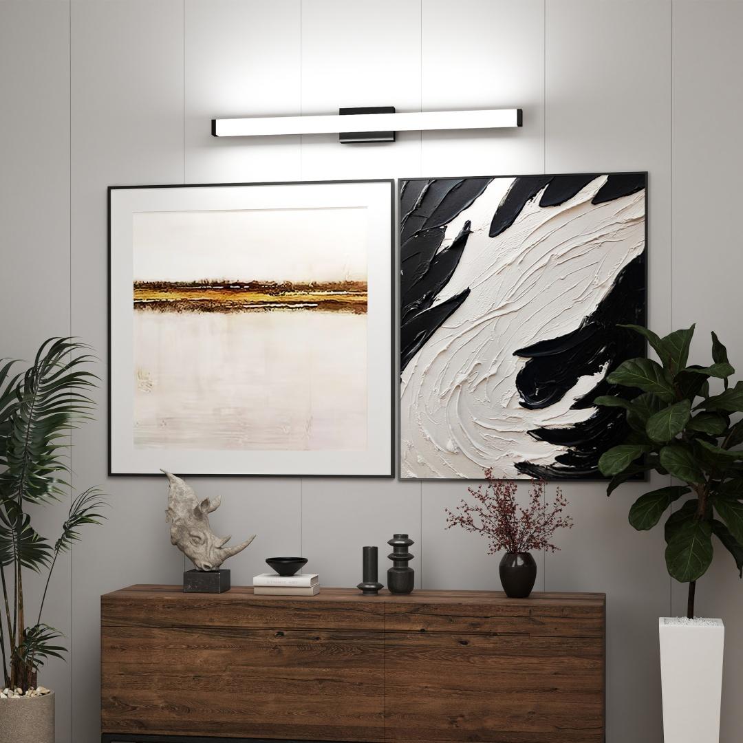 Black Modern Bathroom Light Fixtures Over Mirror 41 Inch LED Vanity Lights Bar For Bath