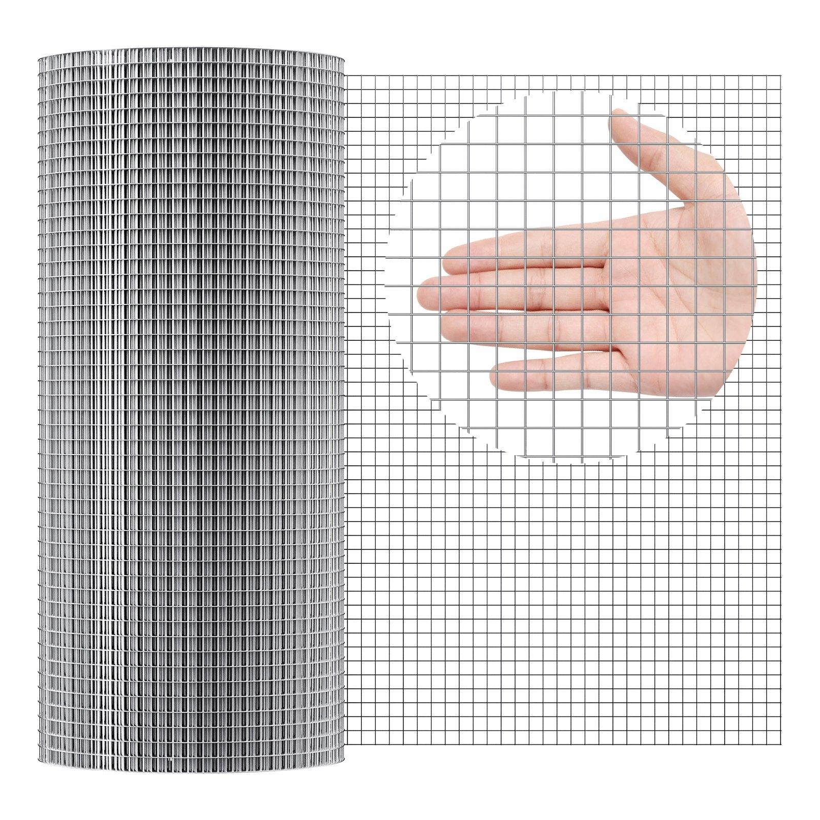 Hardware Cloth, 1'2 Inch 24in X 100 Ft 19 Gauge, Hot Dipped Galvanized Wire Mesh Roll, Chicken Wire Fencing, Wire Mesh For Rabbit Cages, Garden, Small Rodents