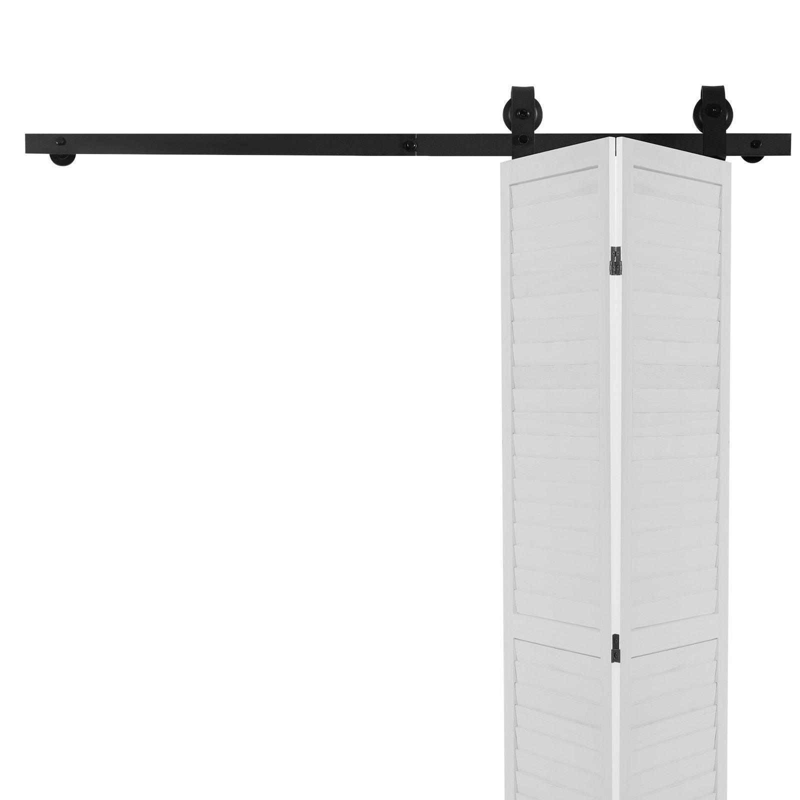 Bi-Folding Sliding Barn Door Hardware Track Kit 52' For Two 24' Doors
