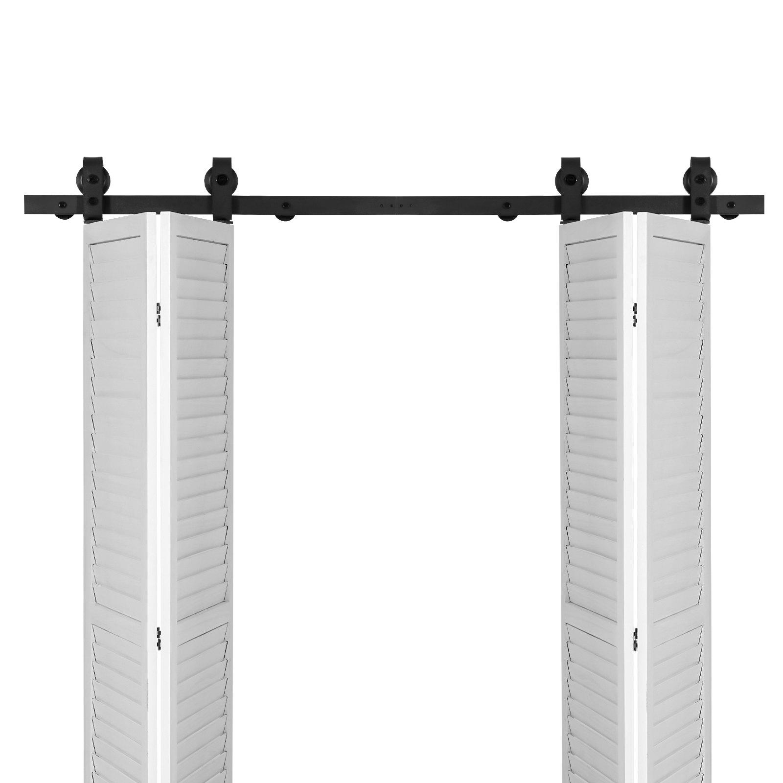 Bi-Folding Sliding Barn Door Hardware Track Kit 60" For Four 14" Doors