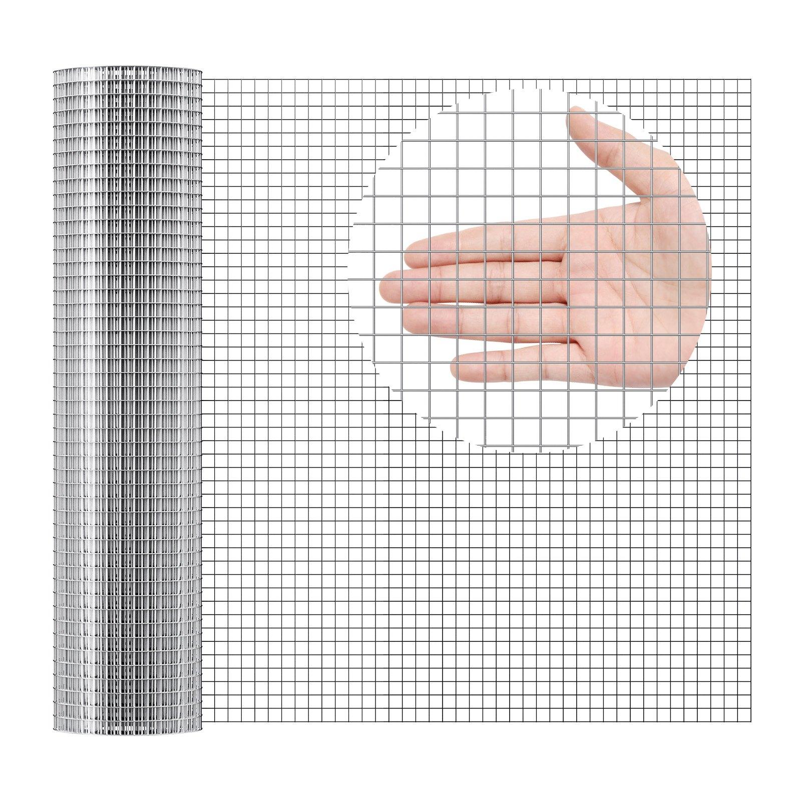 Hardware Cloth, 1'2 Inch 24in X 25 Ft 19 Gauge, Hot Dipped Galvanized Wire Mesh Roll, Chicken Wire Fencing, Wire Mesh For Rabbit Cages, Garden, Small Rodents