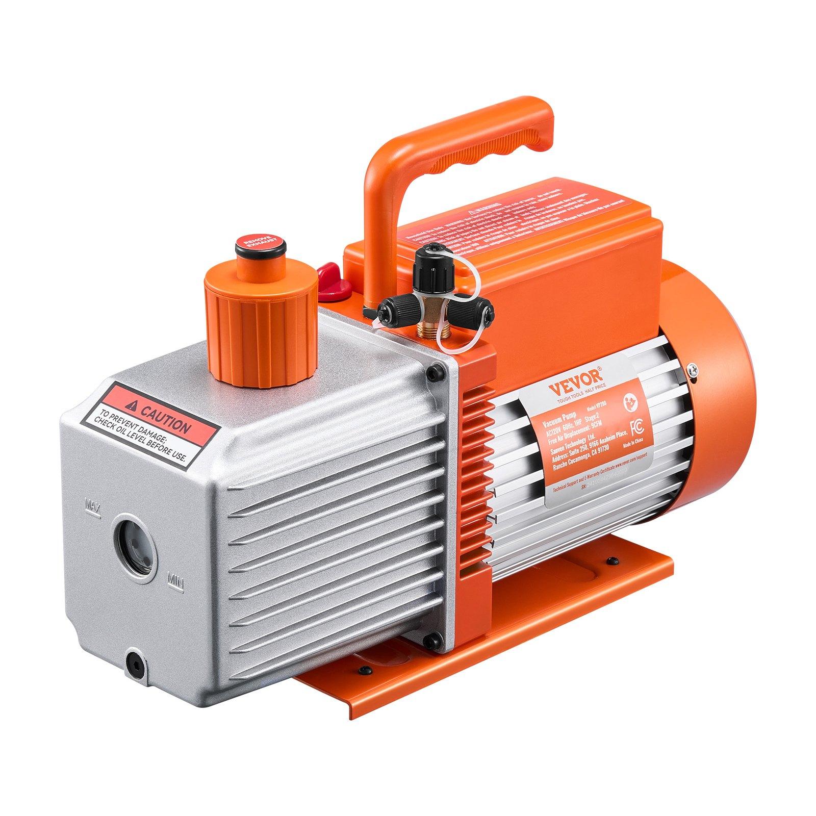 Vacuum Pump 9 CFM HVAC 2 Stage Rotary Vane Vacuum Pump Oil Included