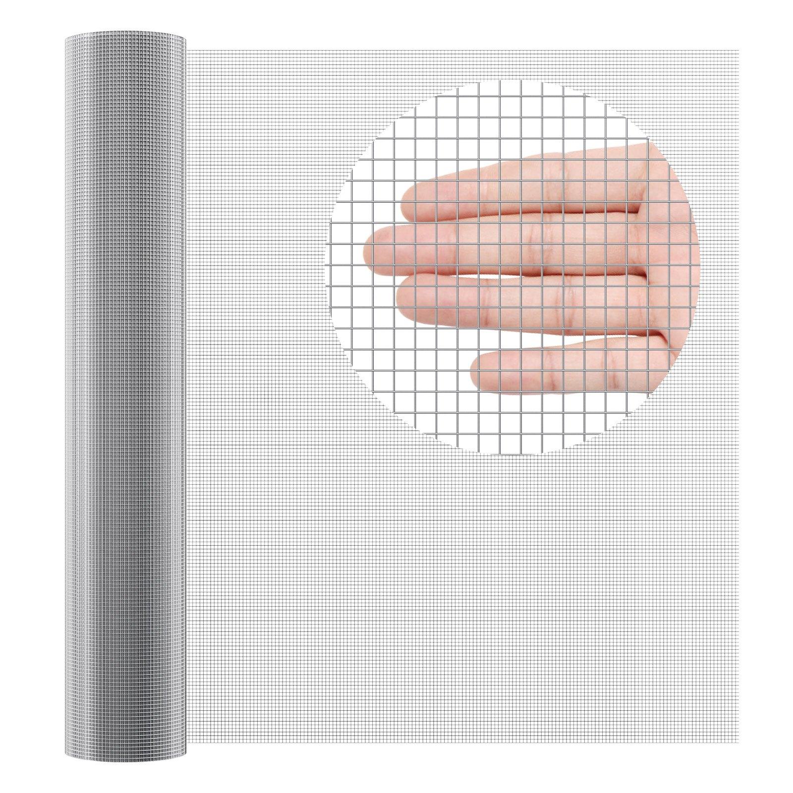 Hardware Cloth, 1'4 Inch 48in X 100 Ft 23 Gauge, Hot Dipped Galvanized Wire Mesh Roll, Chicken Wire Fencing, Wire Mesh For Rabbit Cages, Garden, Small Rodents