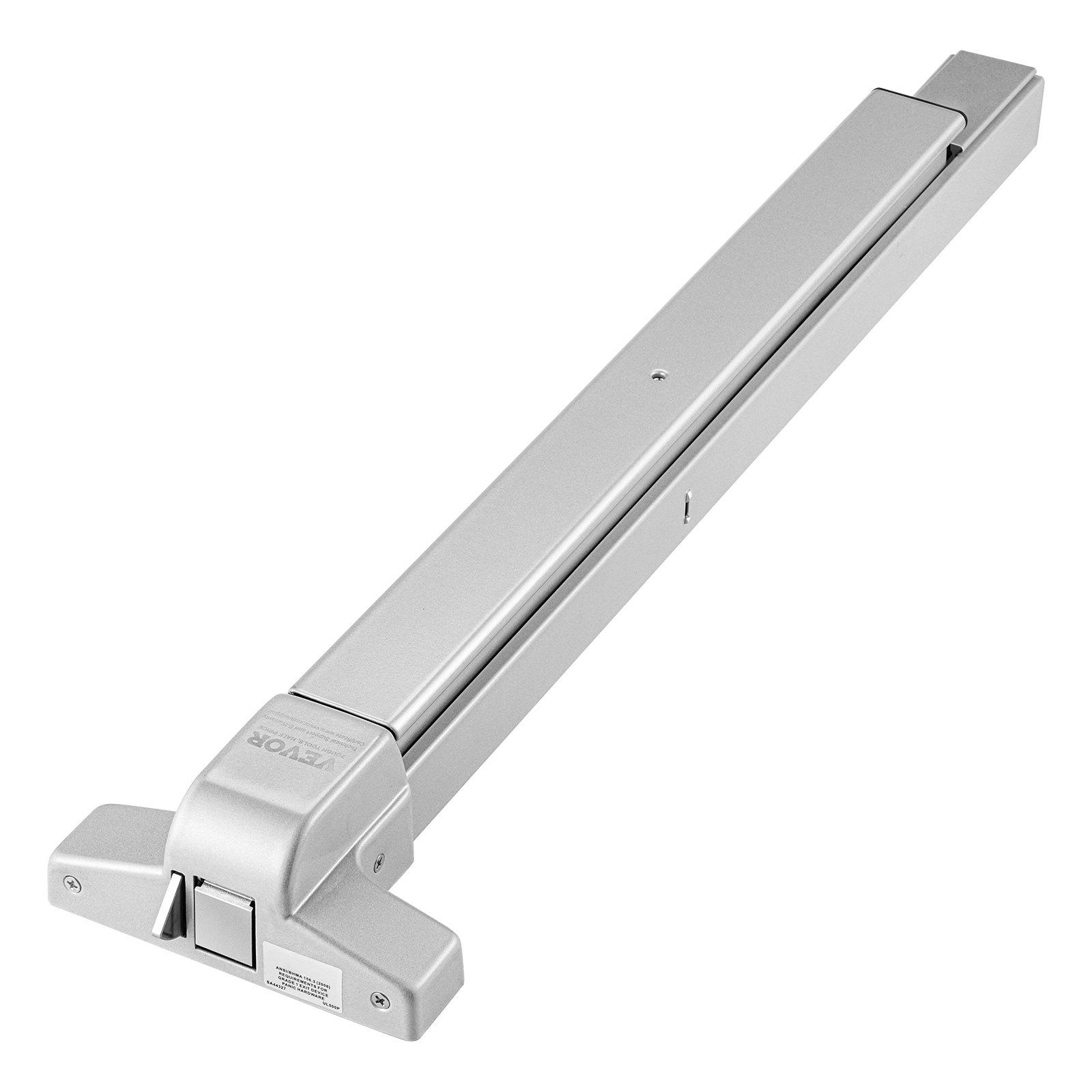 Push Bar Door Locks, Carbon Steel Panic Bars For Exit Doors, With Exterior Lever And 3 Keys, Push Bar Panic Exit Device Door Hardware For Metal Wood Door, For Left And Right Handed Doors