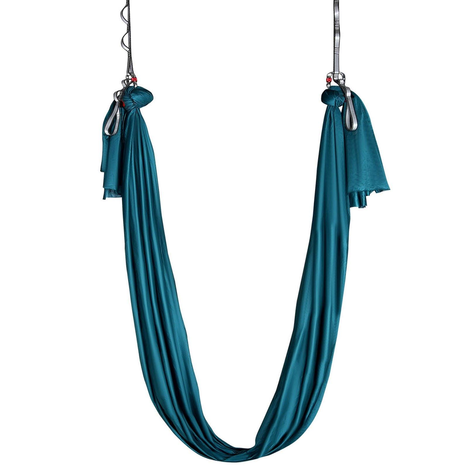 Aerial Yoga Hammock & Swing, 5.5 Yards, Aerial Yoga Starter Kit With 100gsm Nylon Fabric, Full Rigging Hardware & Easy Set-up Guide, Antigravity Flying For All Levels Fitness Bodybuilding, Green