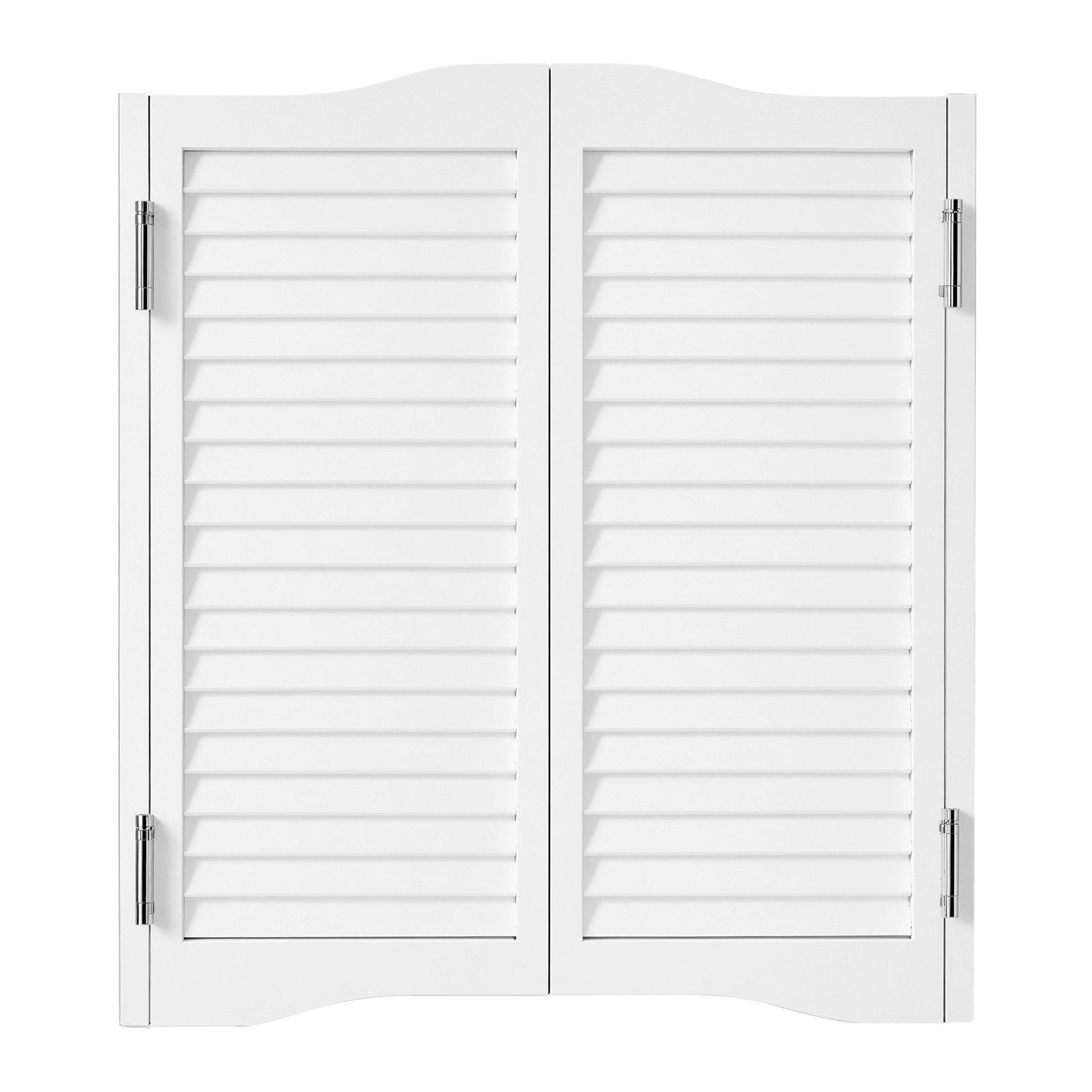 Double Saloon Doors, 32"W X 36" H Arched Top Interior Swinging Cafe Doors, Premium Pine Wood, With Hinges & Hardware Kit, Easy To Install, For Hallway Kitchen Bar Pub Entrance, White