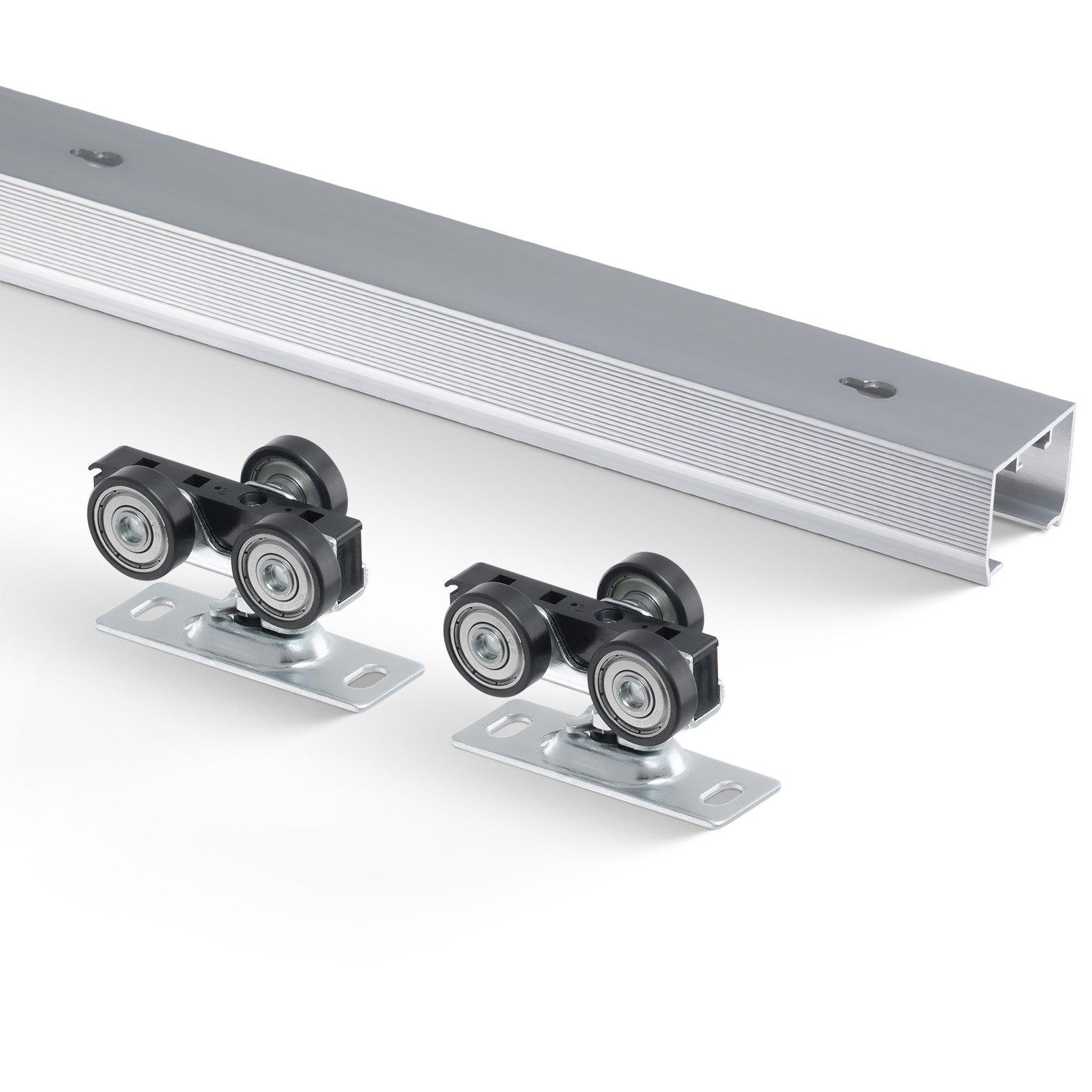 Sliding Pocket Door Hardware Track Kit, 4.73 Ft Heavy Duty Pocket Door Hardware Kit, Commercial Grade Pocket Door Hardware And Track Set For 24"-30" Wide Single Door, Smoothly And Easy To Install