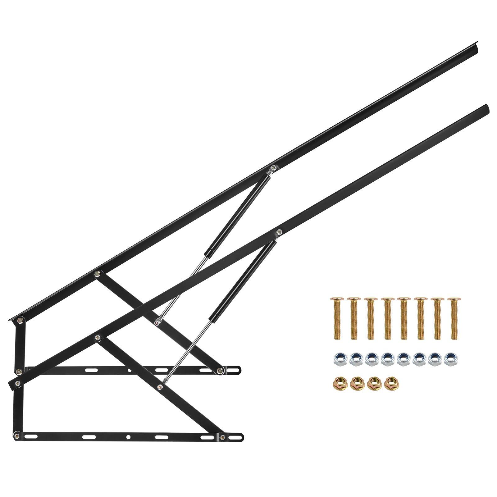 Bettlift, 150x 200 Cm Kompatibel, Extra Groß, 140 Kg Tragkraft, DIY-Wandbett-Mechanik-Hardware-Kit Vertikal Deluxe, Pneumatischer Hebel, Hochbelastbare Stütze, Klappbar Für Gästezimmer