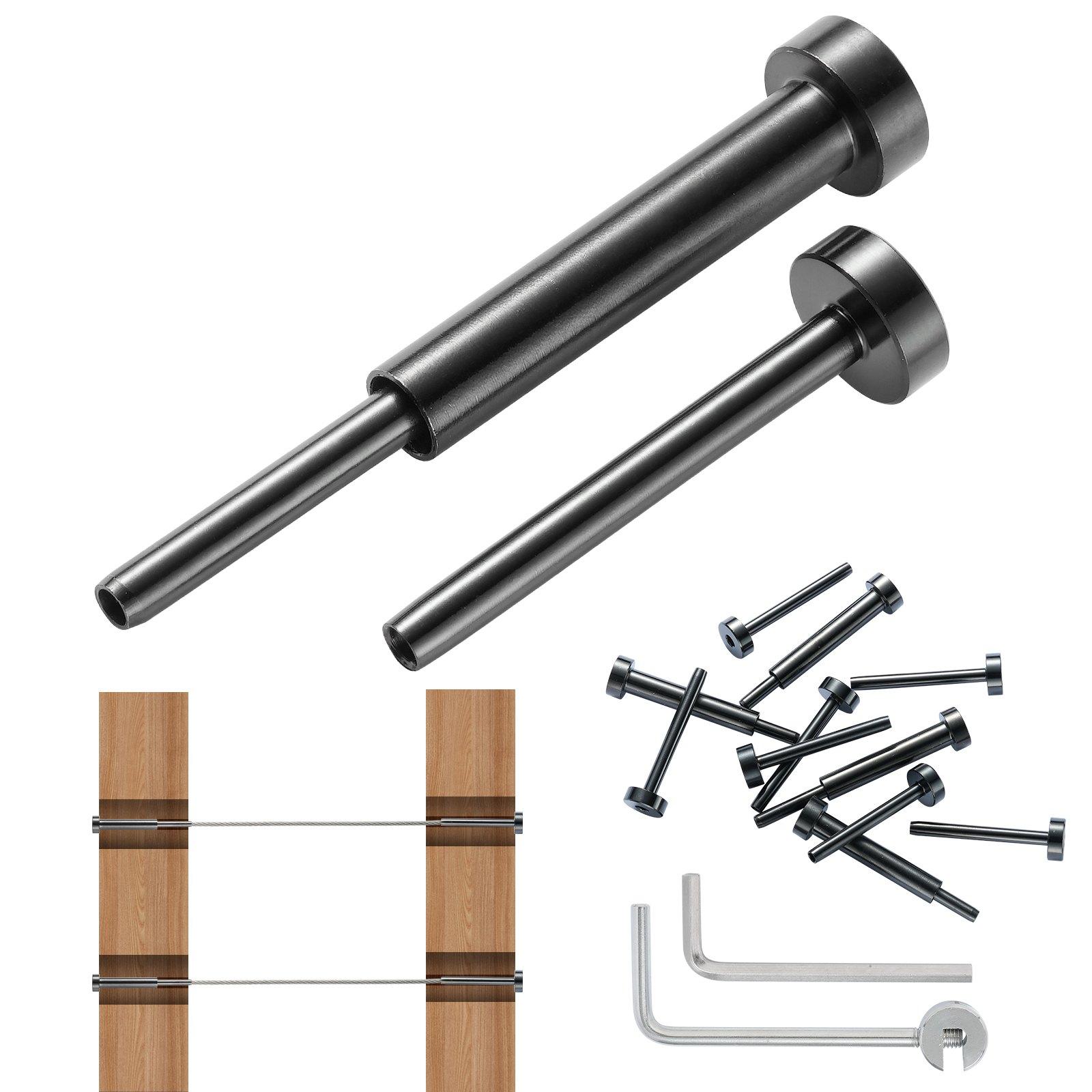 30er-Pack Unsichtbares Kabelgeländer-Set, T316 Edelstahl 1/8" Unsichtbare Aufnahme Und Gesenkbolzenende Für Kabelgeländer, Gesenkspanner 1/8" Für Holz-/Metallpfosten, Kabelgeländer-Hardware, Sch