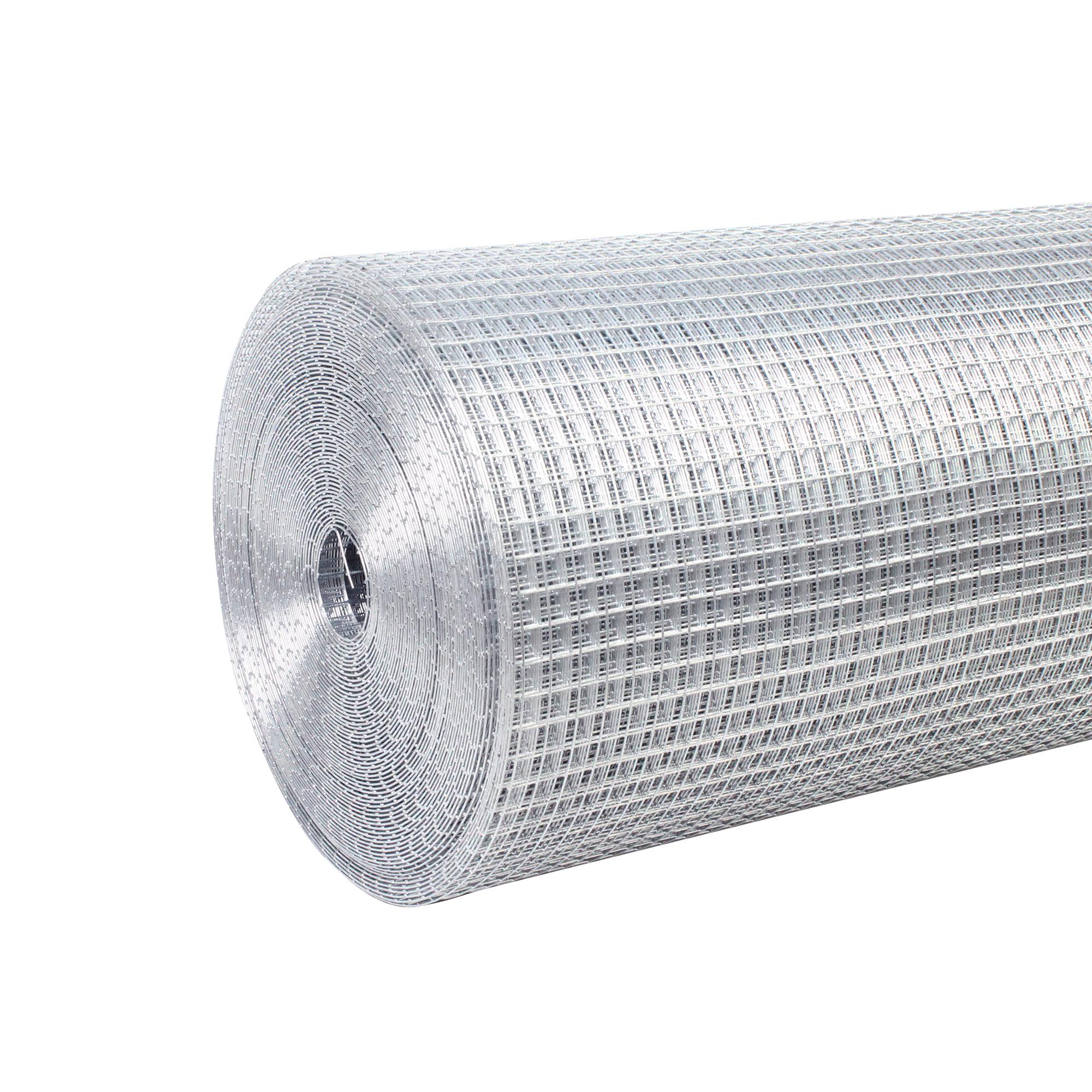 Wire Mesh Fence Roll 60inx50ft, 1-2inchx1-2inch 19GA Galvanized Steel Poultry Netting, Vinyl Coating Metal Wire Hardware Cloth Fence For Garden Yard Animals Plants Protection, Farm Fencing,Silver