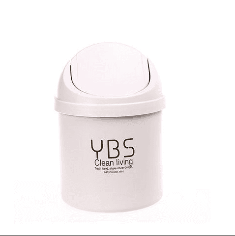 Desktop mini trash can-white-1 piece