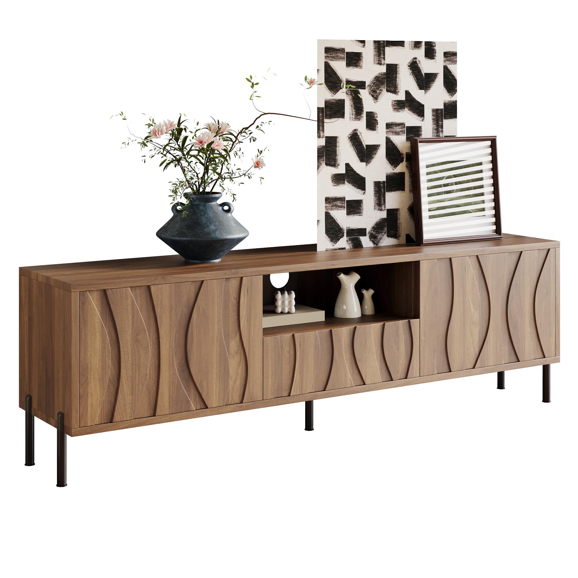 TV Cabinet With Three Doors. Low Cabinet, Living Room Furniture
