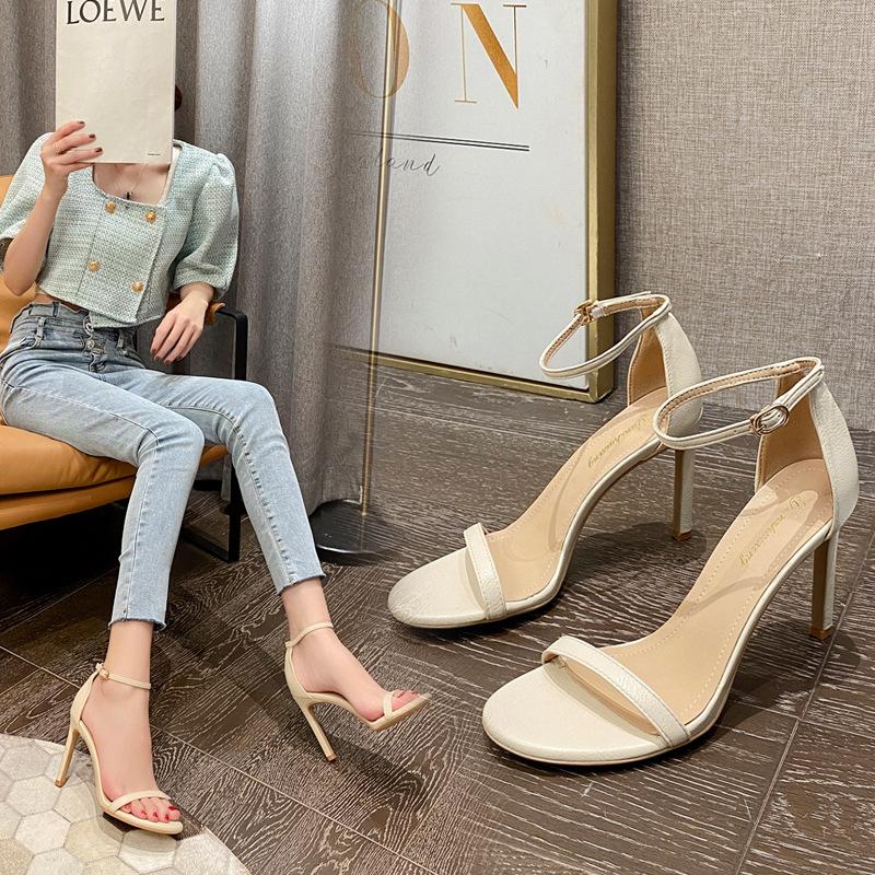 High-heeled Women's Shoes With Stiletto Round Toe And  Toe Fashion