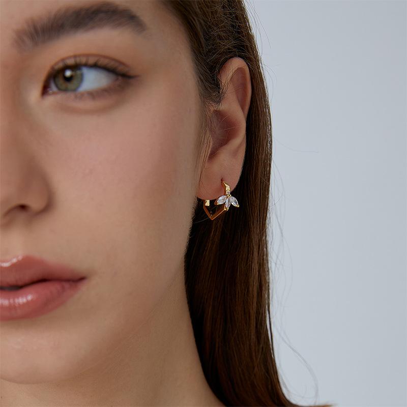 Women's Fashion Zircon Geometric Earrings