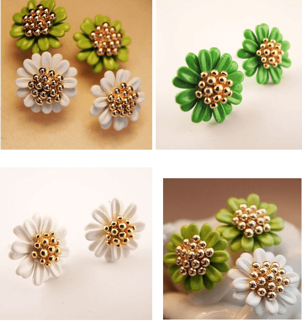 Creative small daisy flower earrings South Korea imported earrings
