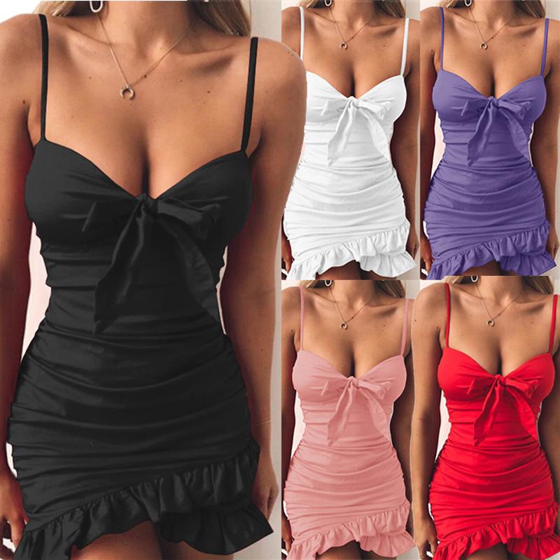 Irregular ruffled dress