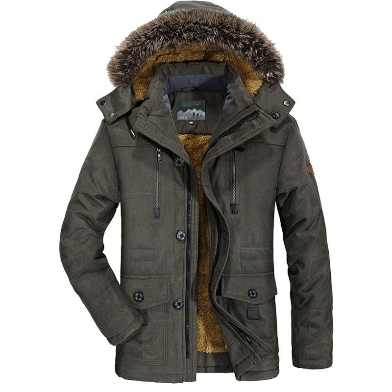 Mid-length plus velvet padded cotton clothing