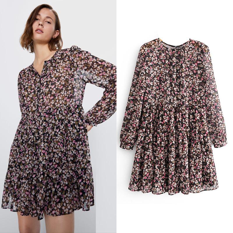 Printed chiffon skirt