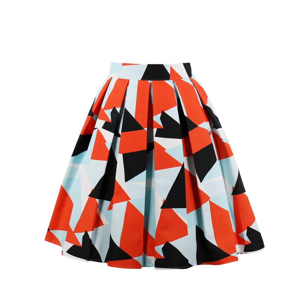 Geometric pleated skirt