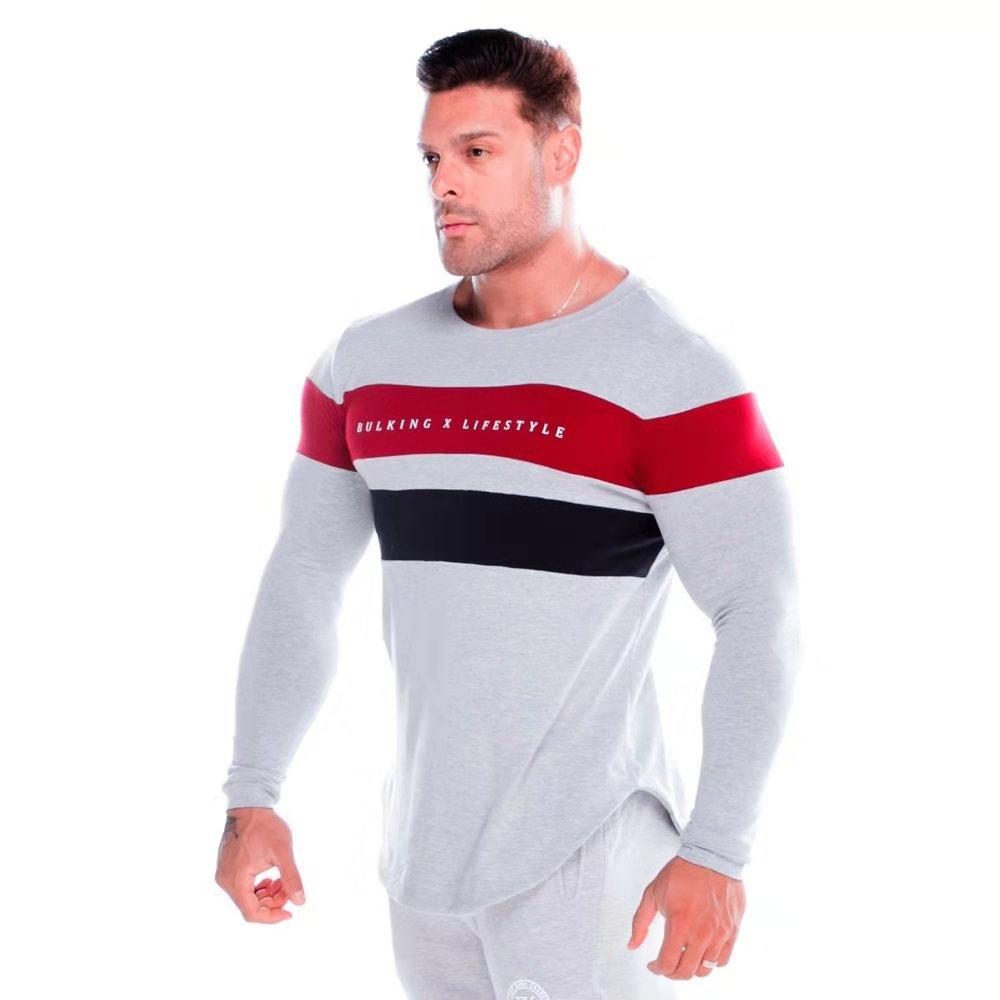 Muscle Brothers Sports T-shirt Men's Long-sleeved Fitness Top Bottoming Shirt