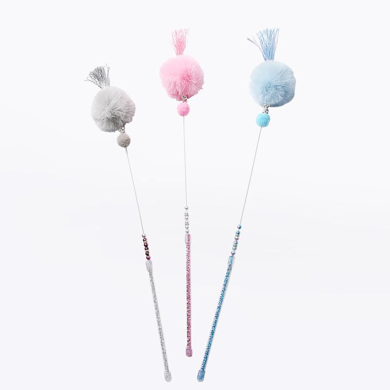 Colorful beaded cat stick