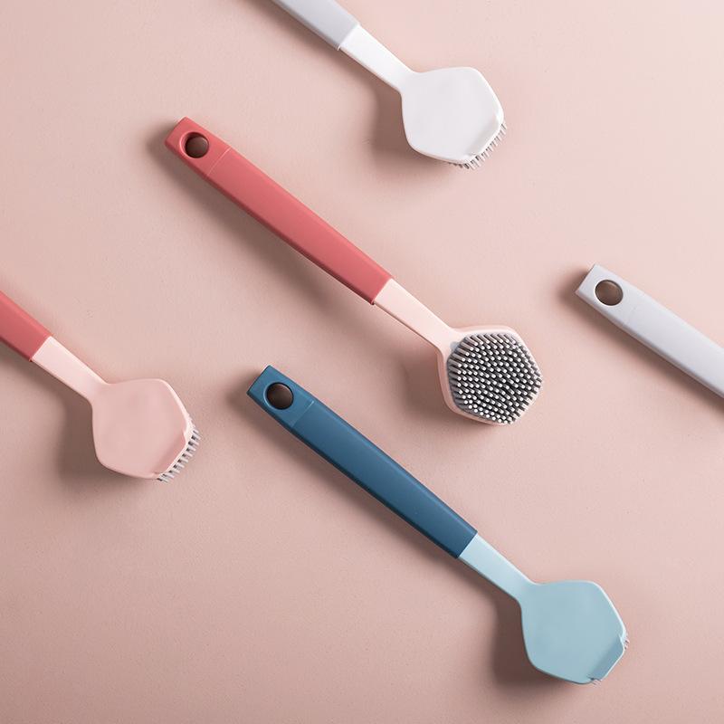 Two-Color Bangs With Long Handle Can Be Hung Type Cleaning Brush