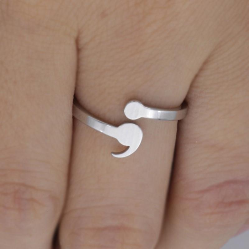 Stainless steel semicolon ring