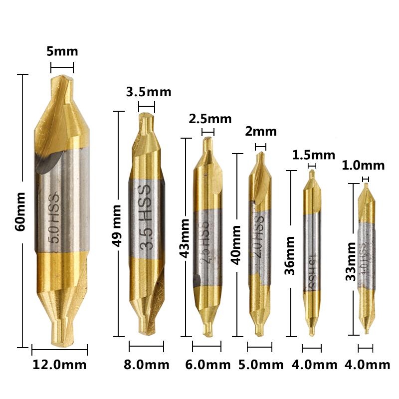 High speed steel center drill set