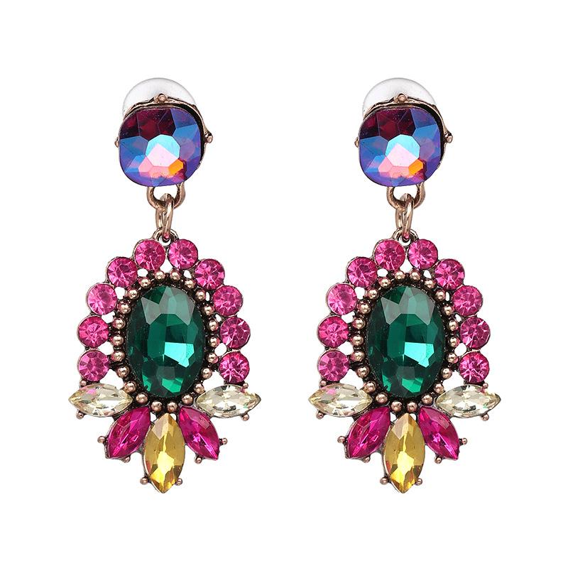 Ladies Retro Alloy Diamond Small Pearl Earrings