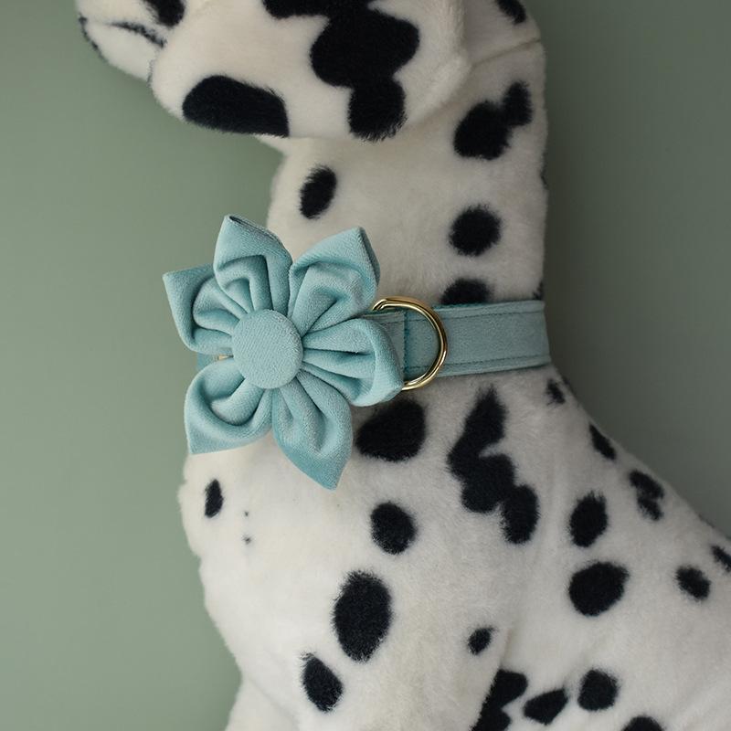 Lake Green Flannel Golden Dog Collar Pet Supplies