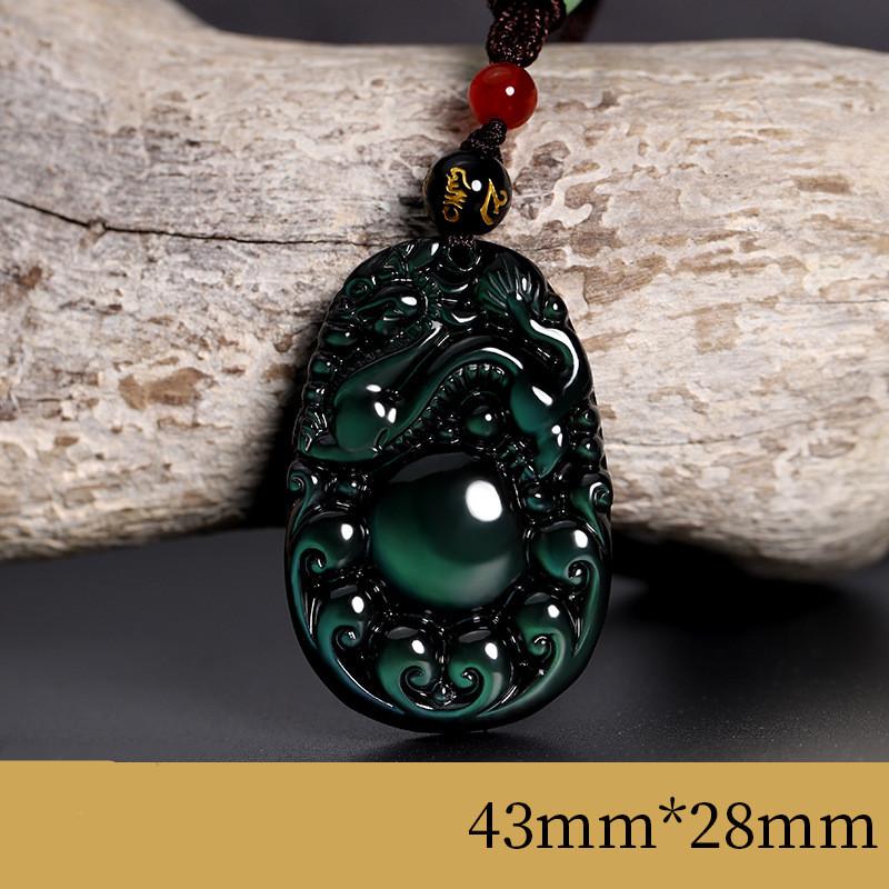 Rainbow Eye Ice Obsidian Dragon Pixiu Pendant