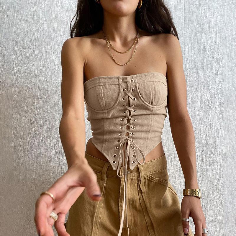 Ladies Sexy Slim-fit Strappy Tube Top