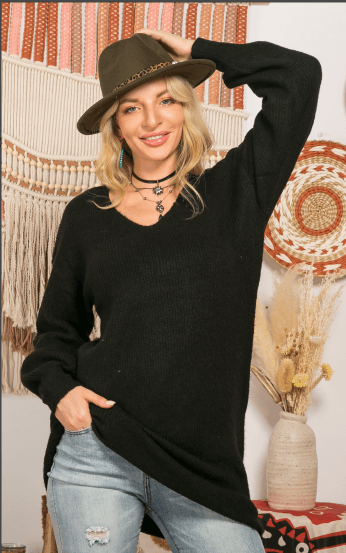 Trendy Long Sleeve Printed Loose TypeV-neck Women's